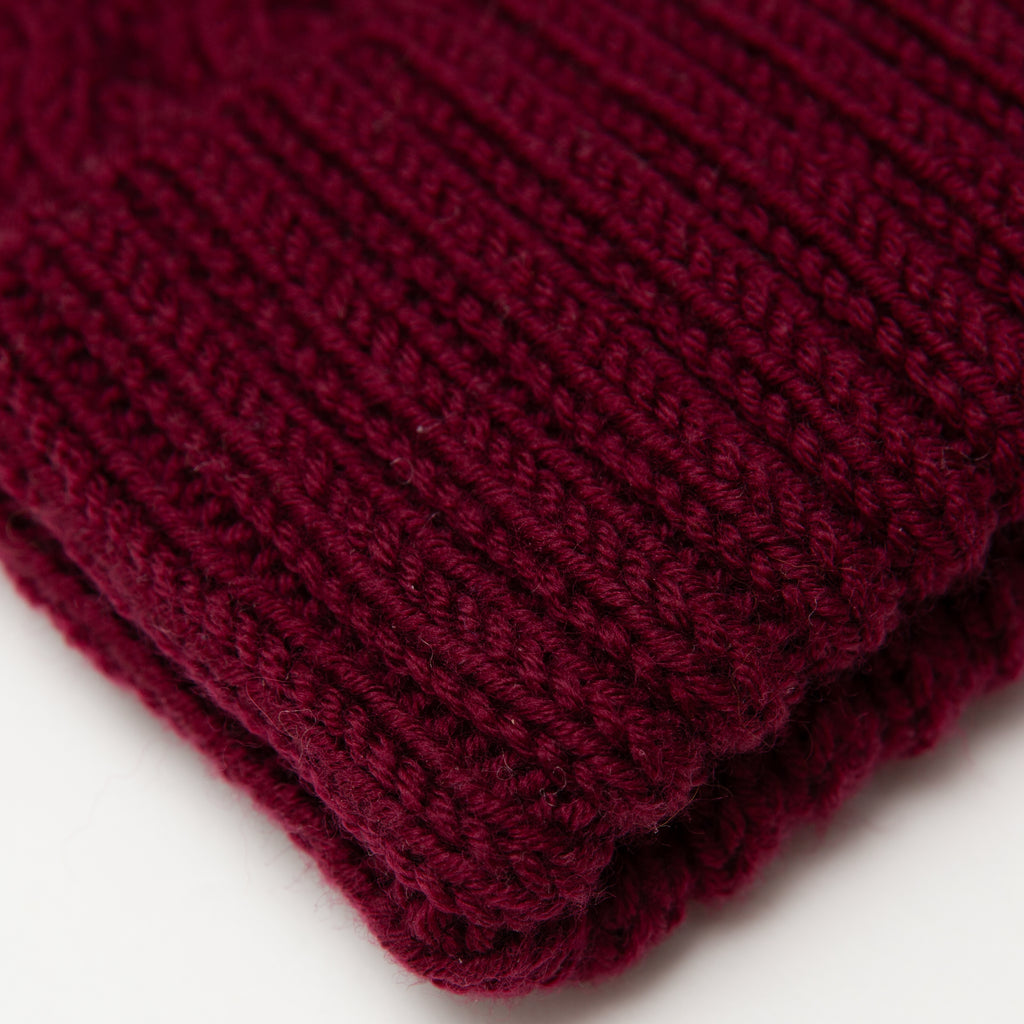 100% Merino Wool Soft Winter Beanie- Burgundy