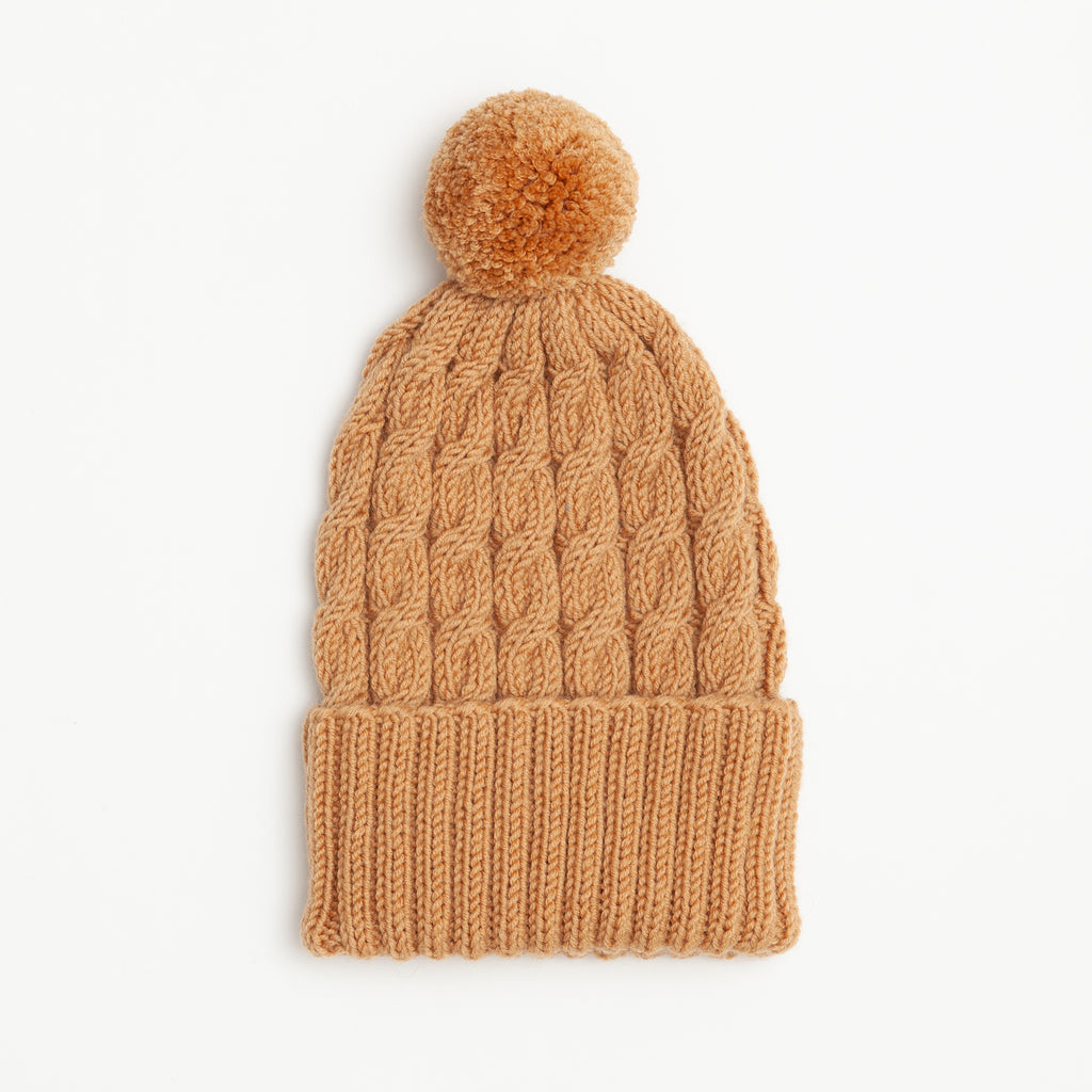 100% Merino Wool Soft Winter Beanie- Caramel