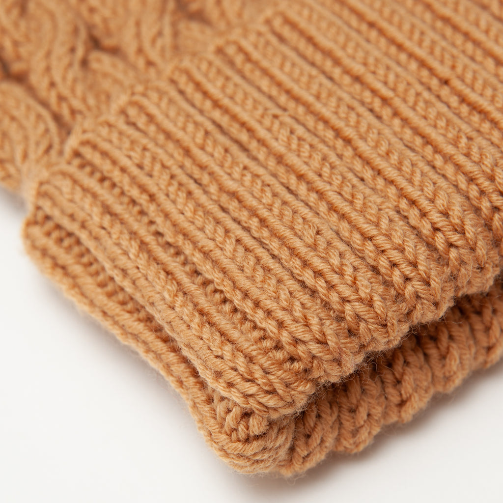 100% Merino Wool Soft Winter Beanie- Caramel