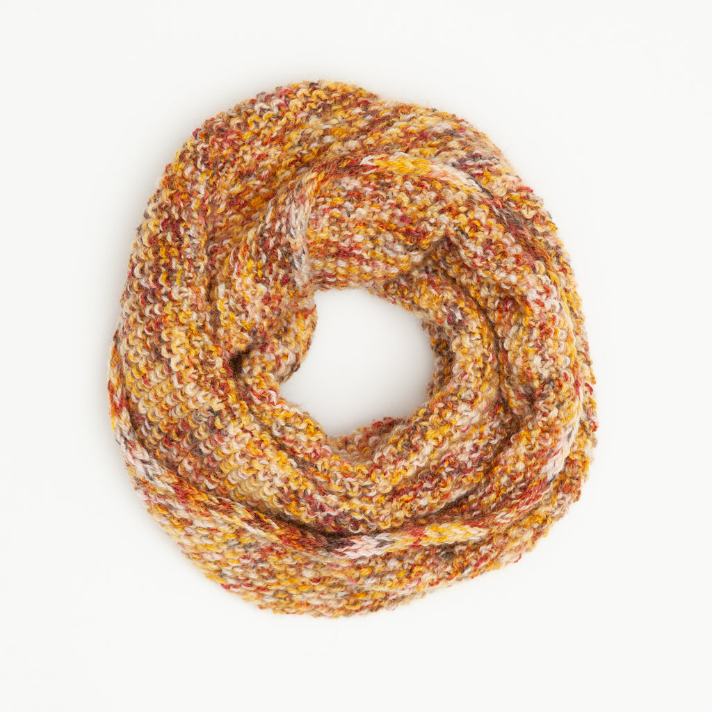 Natural Dyed Wool Silk Infiniti Scarf- Forrest Sunset