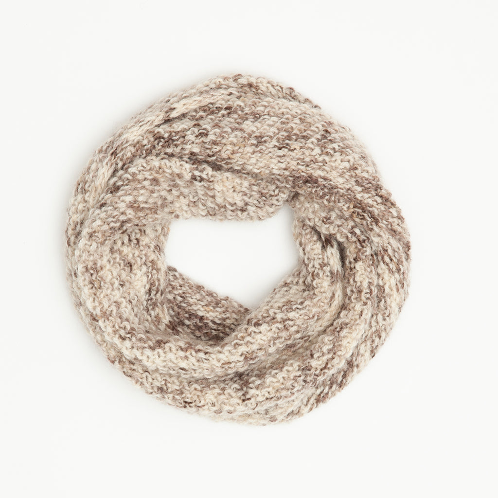 Natural Dyed Wool Silk Infiniti Scarf- Wheat & Stone