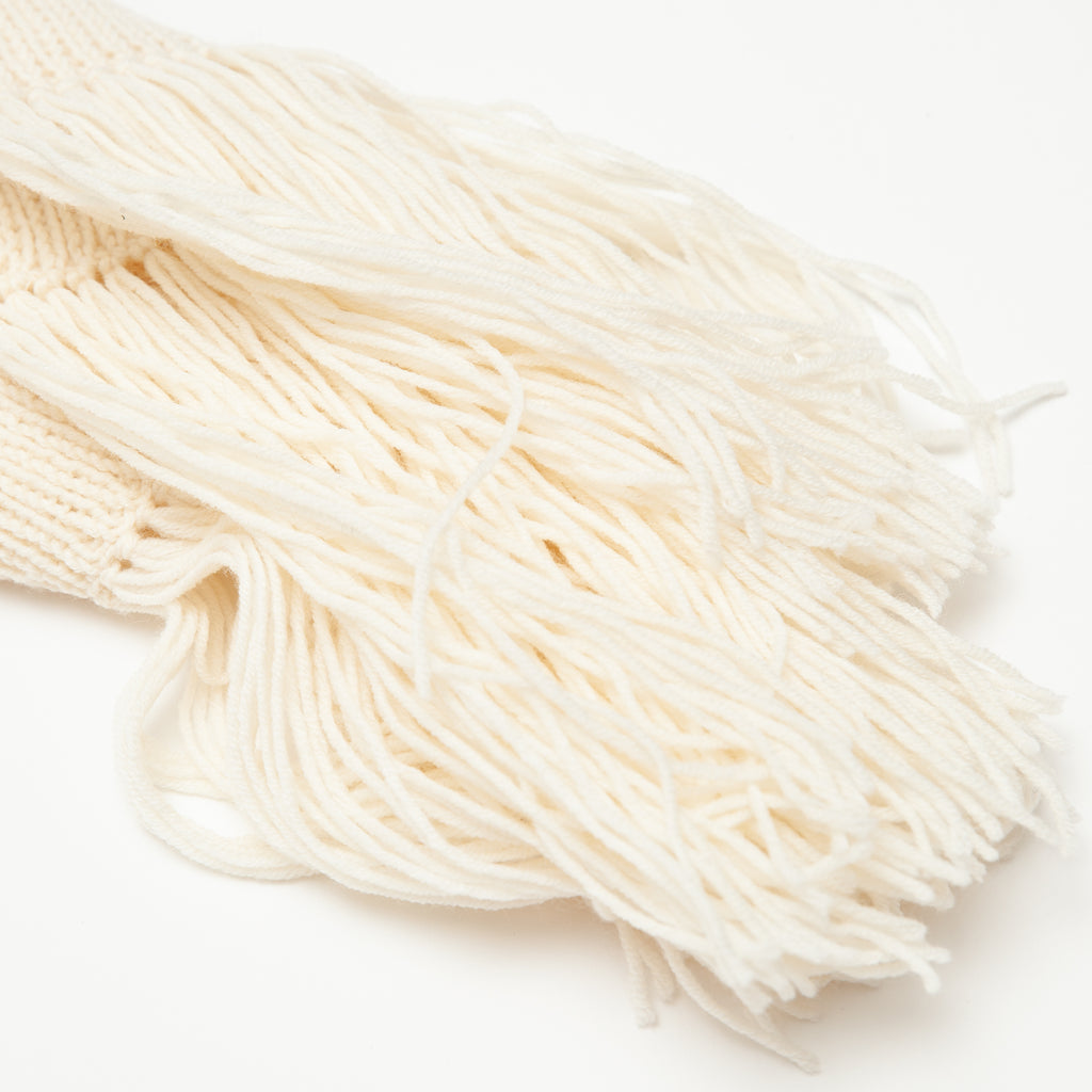 Pure Cashmere Plain Knit Scarf- Ivory