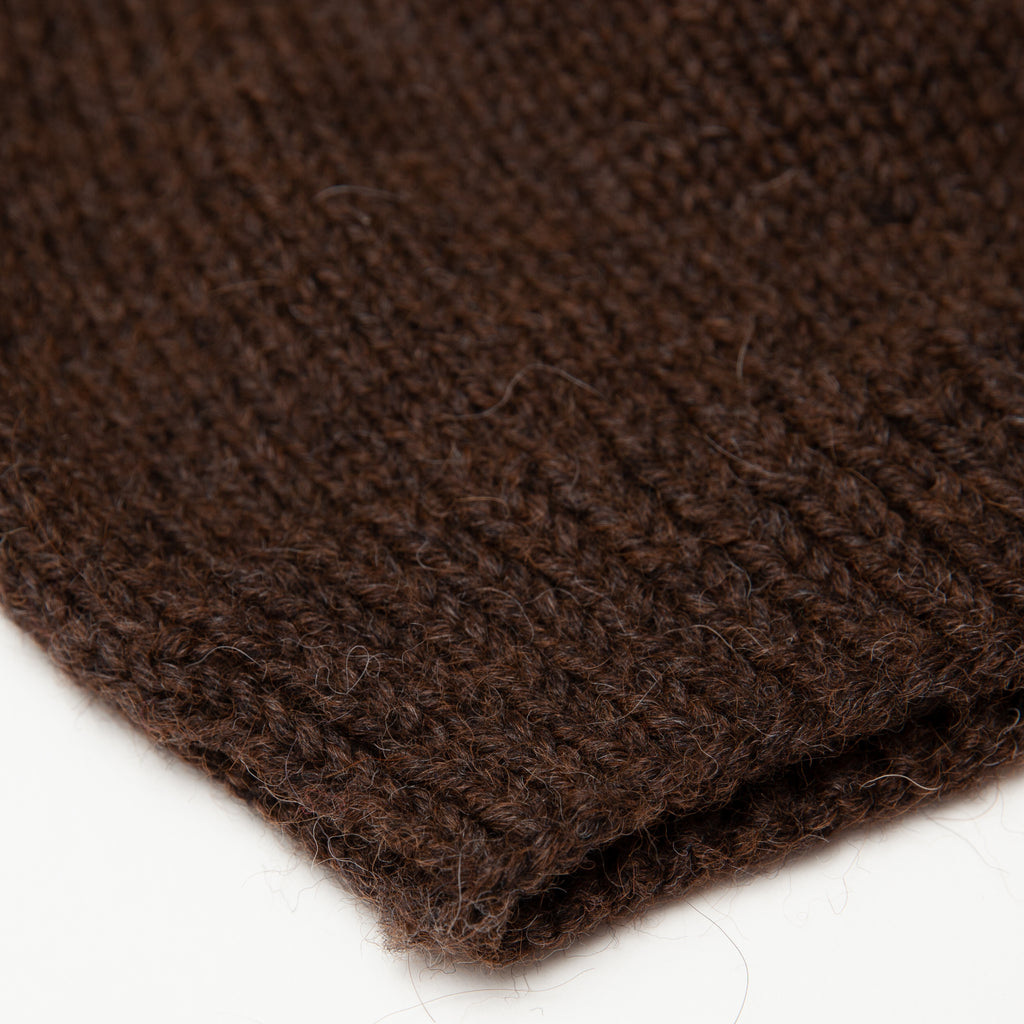 Undyed Alpaca Knit Winter Beanie- Coffee