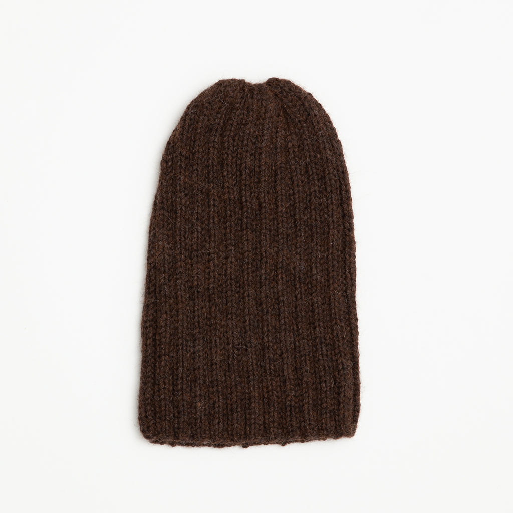 Undyed Unisex Alpaca Beanie- Coffee