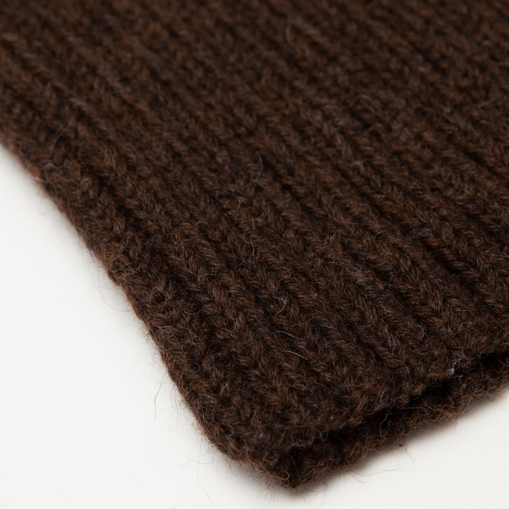 Undyed Unisex Alpaca Beanie- Coffee