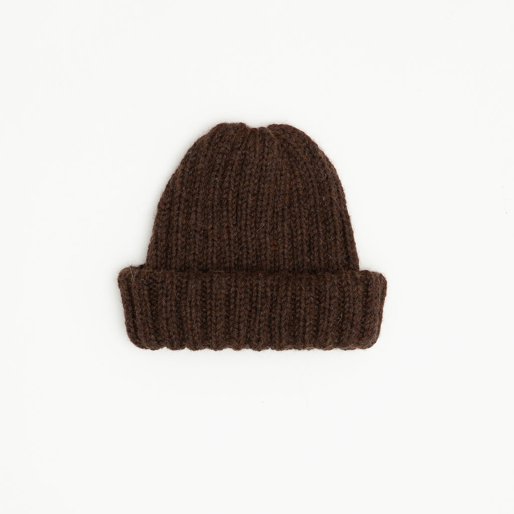 Undyed Unisex Alpaca Beanie- Coffee